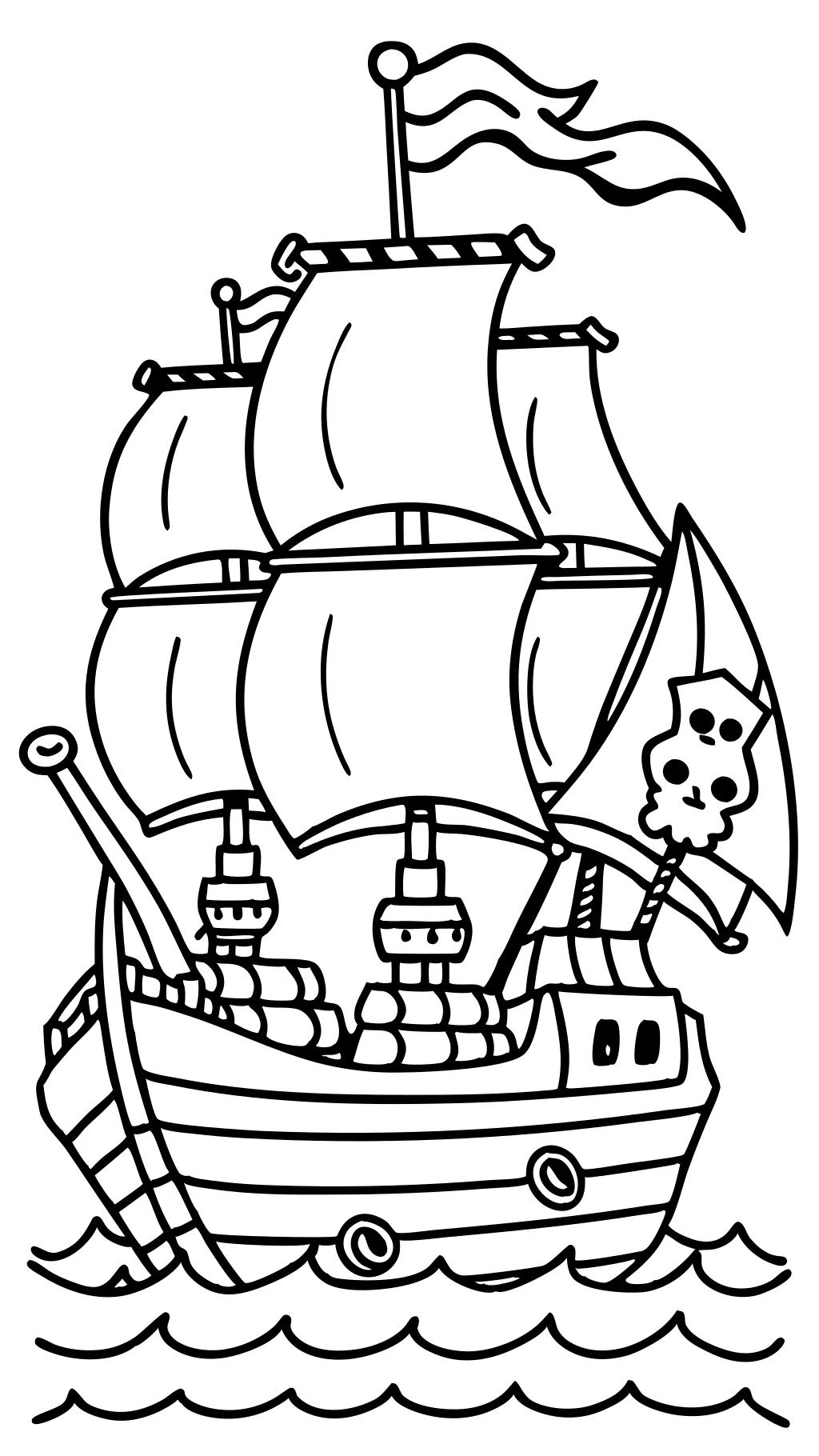 pirate boat coloring page